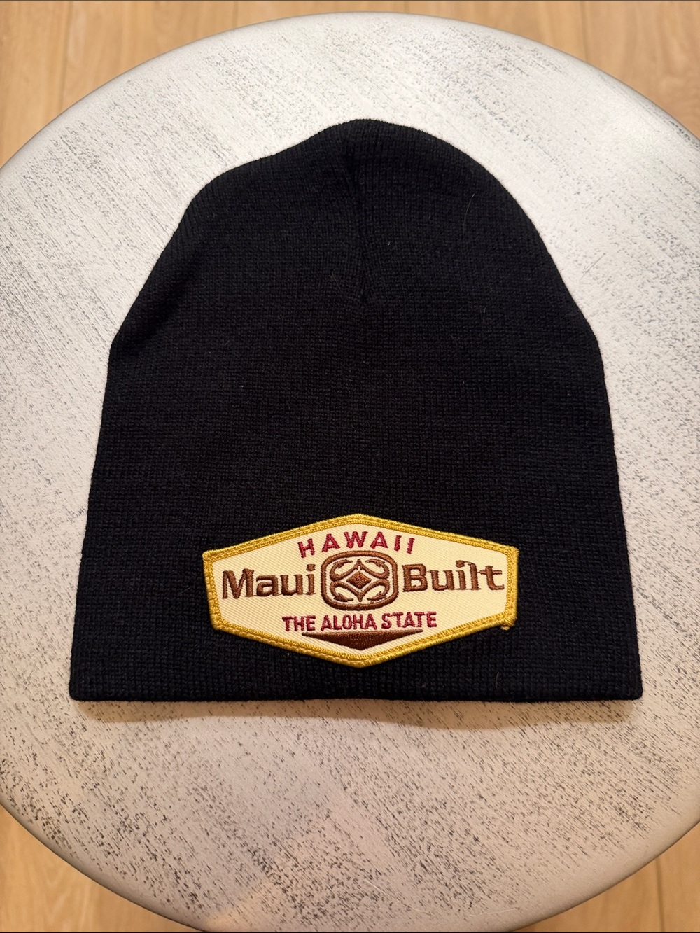 Maui Built Black Beanie - Hawaii Patch